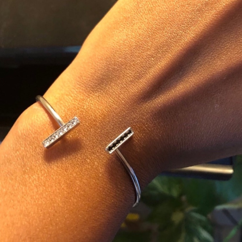 Adjustable Pure Silver Swarovski Elements Bracelet - image 4